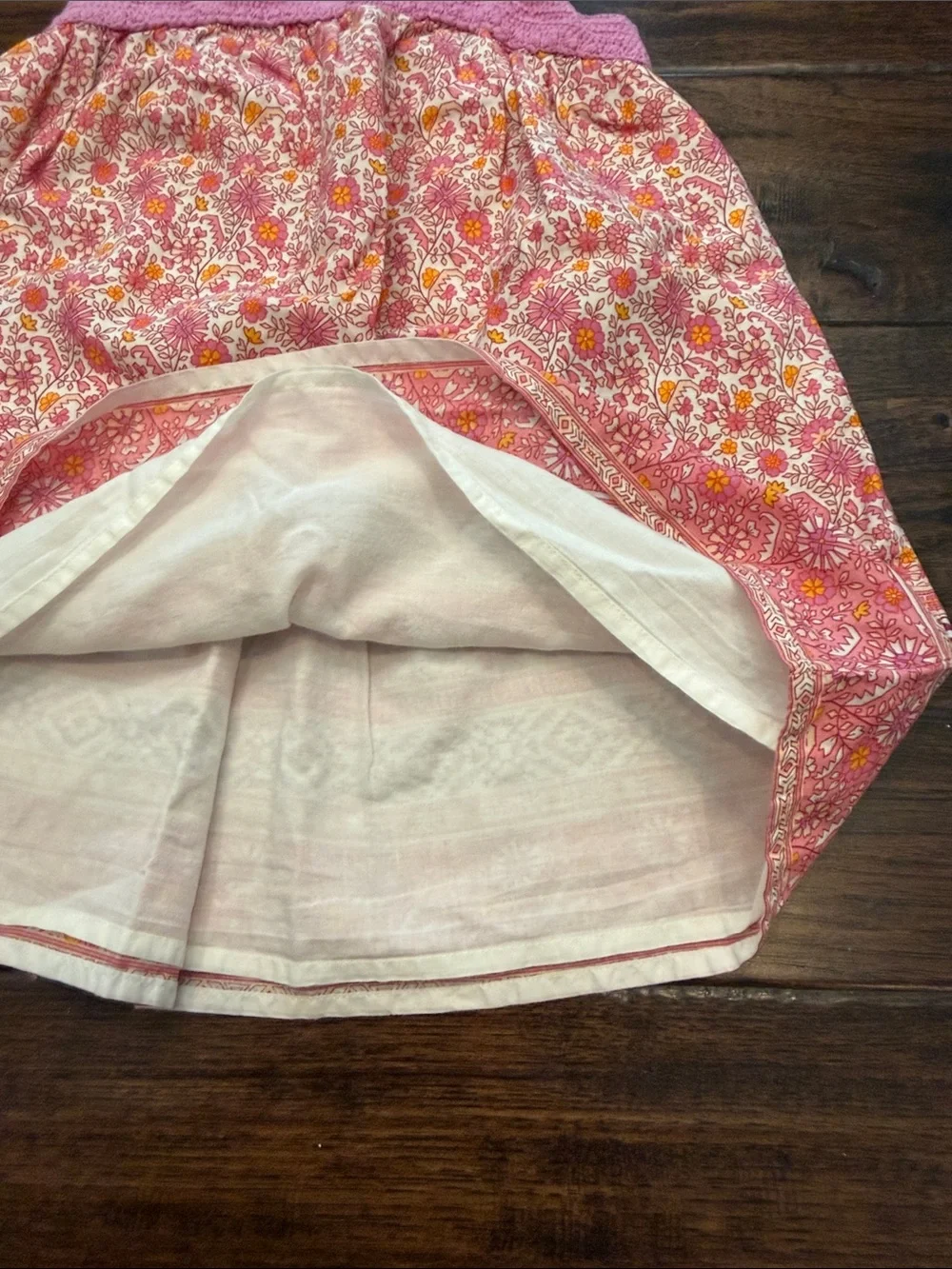 baby GAP Pink Crochet Trim Floral Dress size 3T